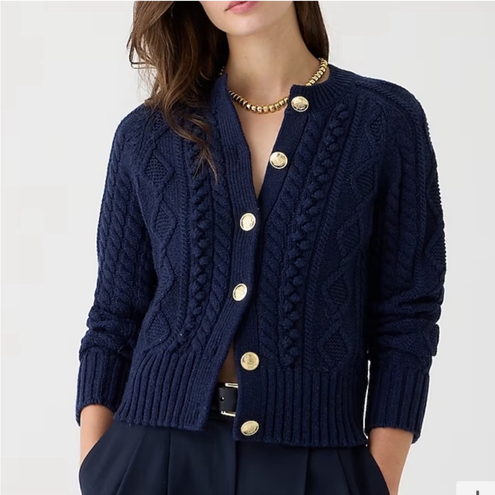 J. Crew Cable-knit Cardigan Sweater